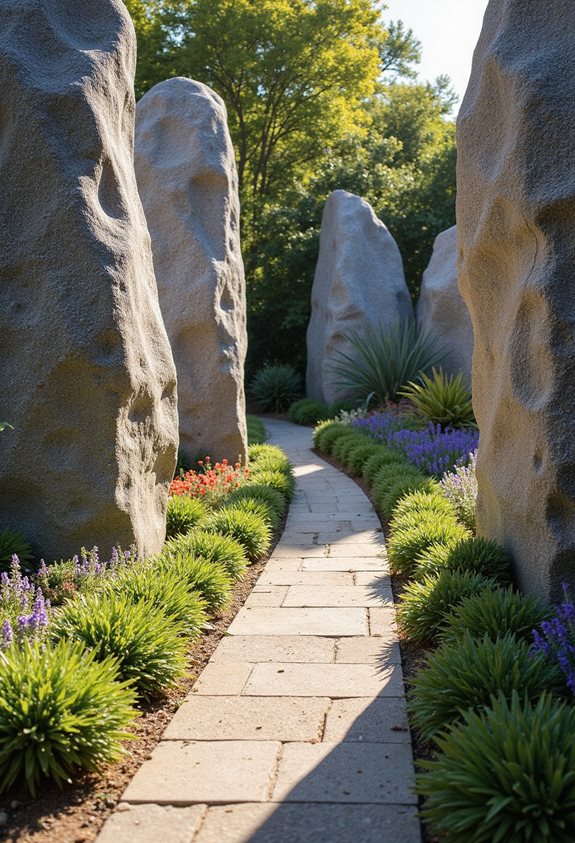 bold boulders en béton sculptural