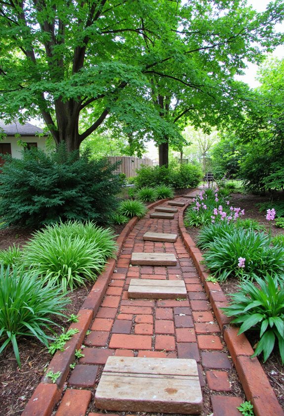 charme de jardin en brique et en bois