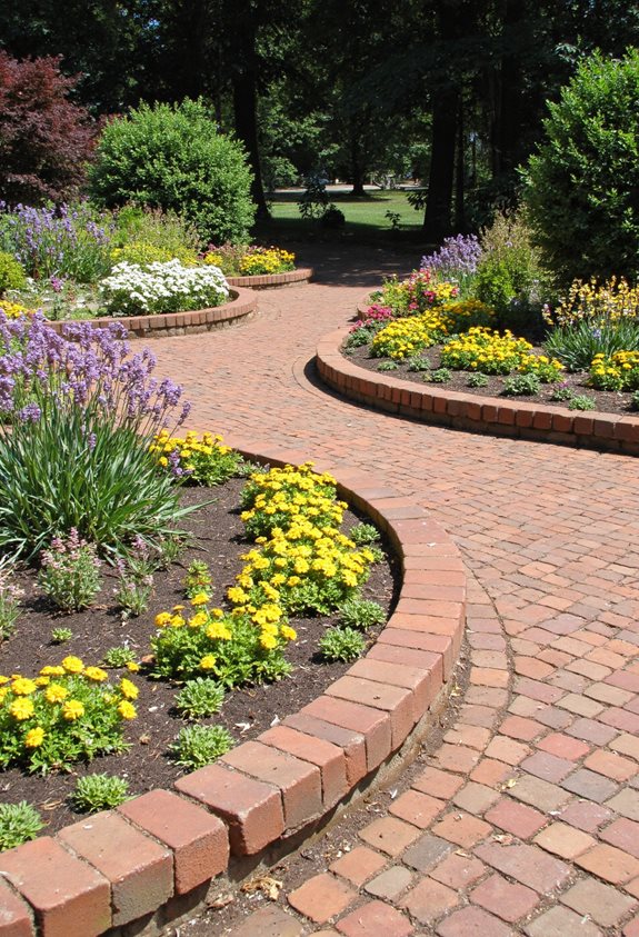 design de jardin en chevrons de briques
