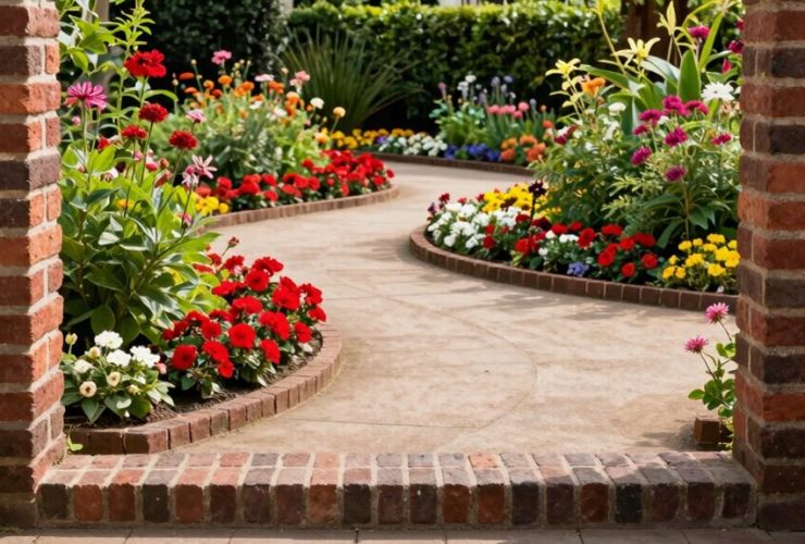 idées de bordure de jardin en briques