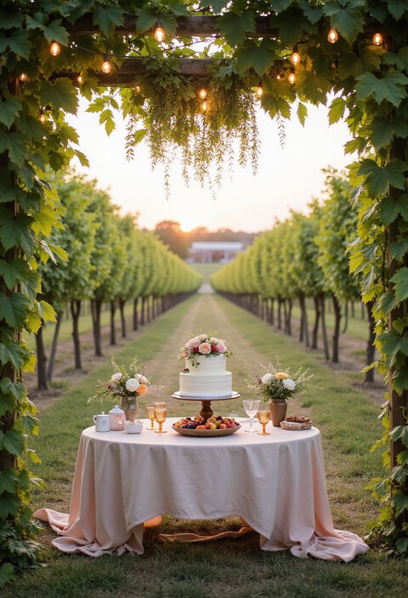 charmant vignoble célébration de bébé