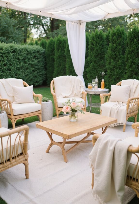 setup de salon extérieur chic