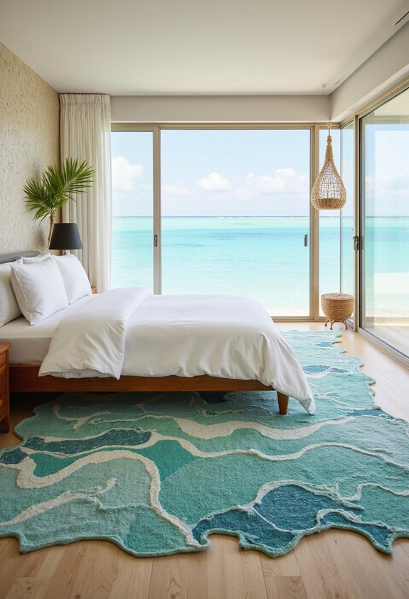 tapis inspiré par les vagues côtières