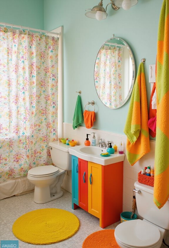 accents de salle de bain colorés joie