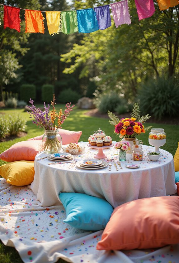 célébration colorée sur le thème de l'arc-en-ciel