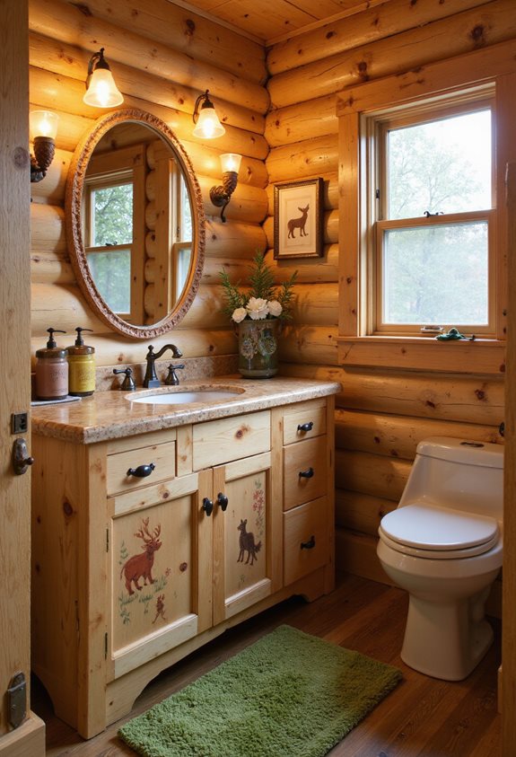 thème de salle de bain de cabine douillette