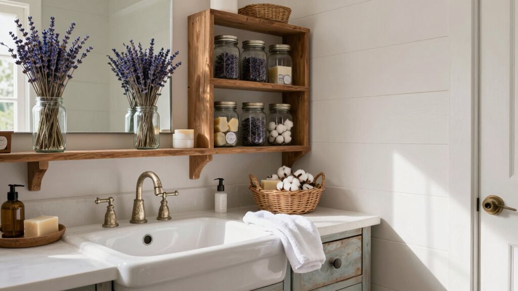 idées de décoration de salle de bain de ferme confortable