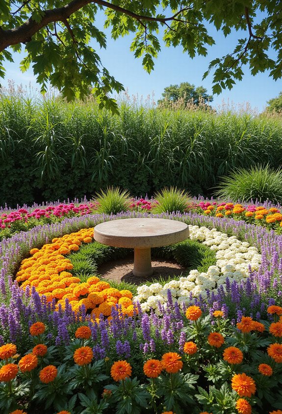 cercle de sièges fleuri et cosy