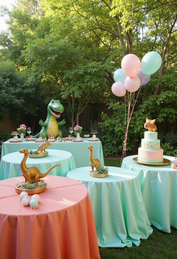 fête de bébé sur le thème des dinosaures amusante