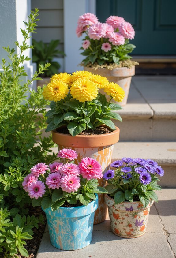 pots de fleurs peints DIY