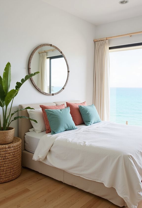 mi de plage encadré en bois flotté