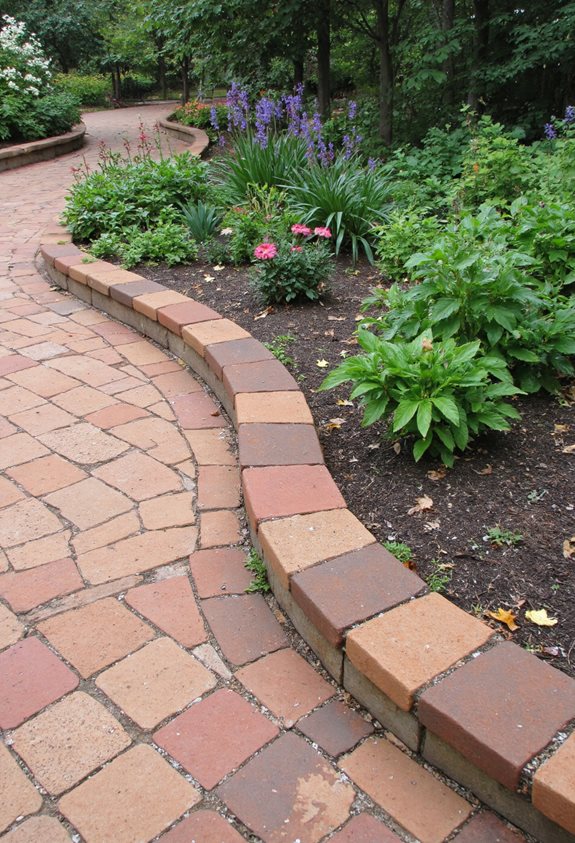 bordure de jardin en briques élégante