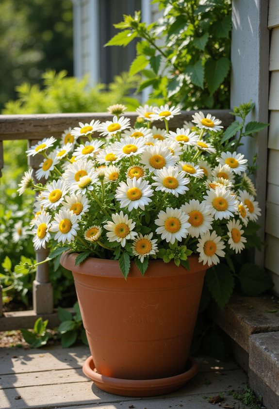 des marguerites élégantes en pots