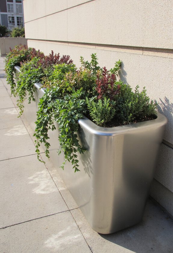 planteur en métal élégant décor