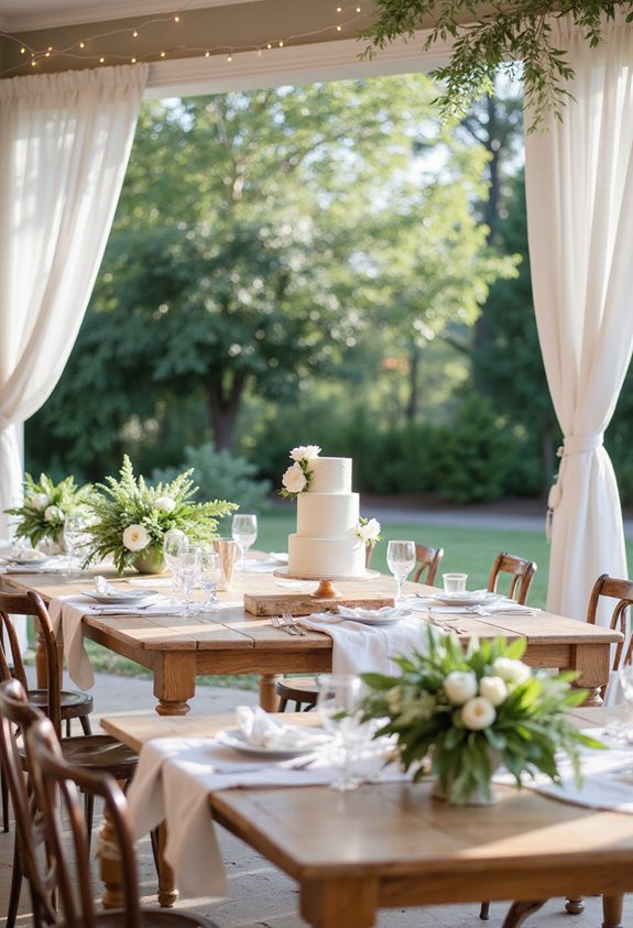 baptême de bébé élégant en plein air