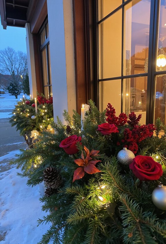 décor de jardinière festive pour fenêtre