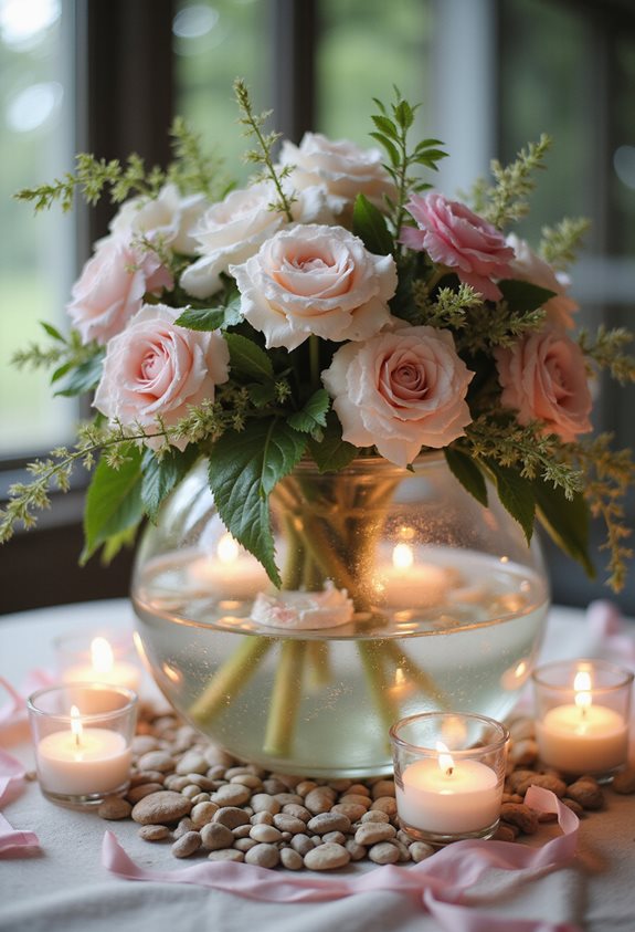 centres de table flottants pour célébrations