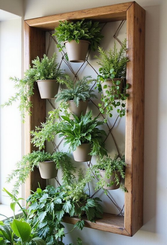 grille plant flottante en bois