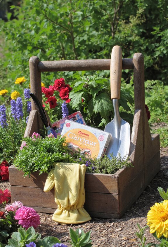organisation de caddy d'outils de jardin
