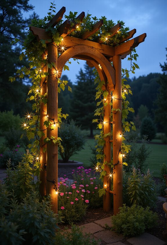 jardin lanternes scintillantes treillis