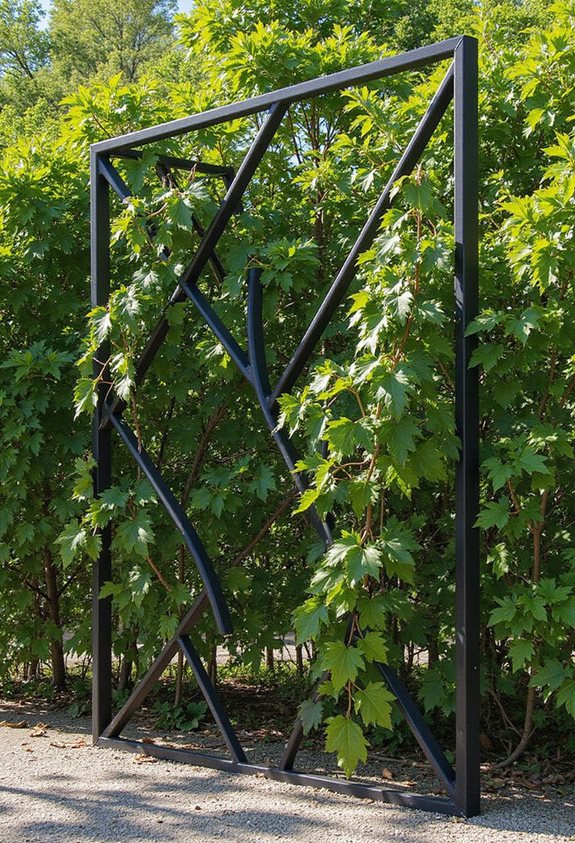 treillis de jardin en bois géométrique