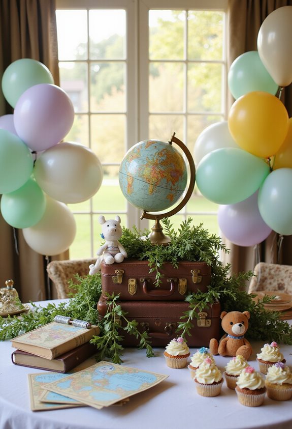 thème de baby shower globe-trotteur