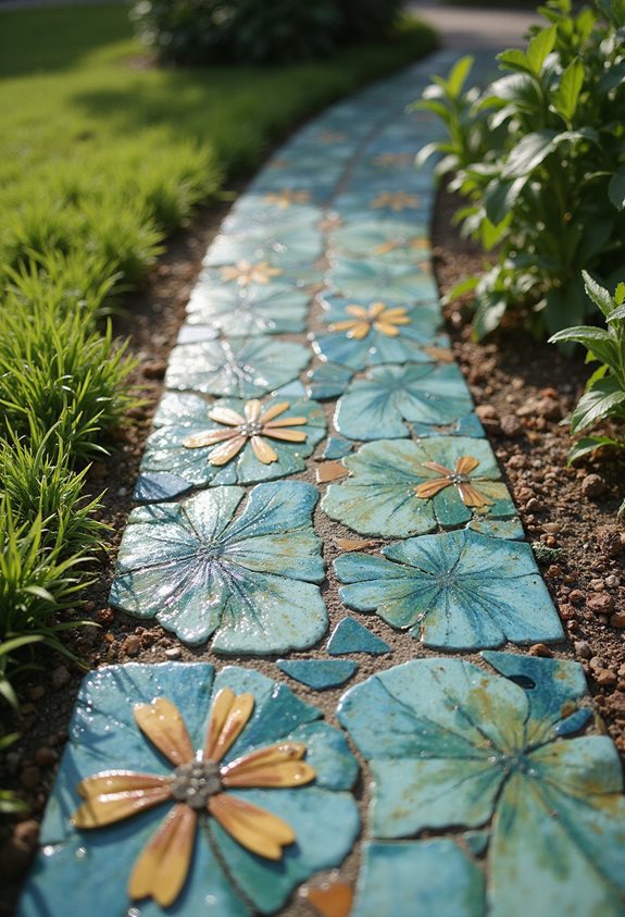 carasse de mosaïque de jardin peinte à la main