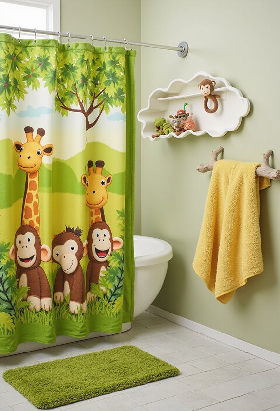 aventure de salle de bain sur le thème de la jungle