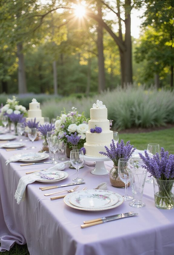 détails de célébration sur le thème de la lavande
