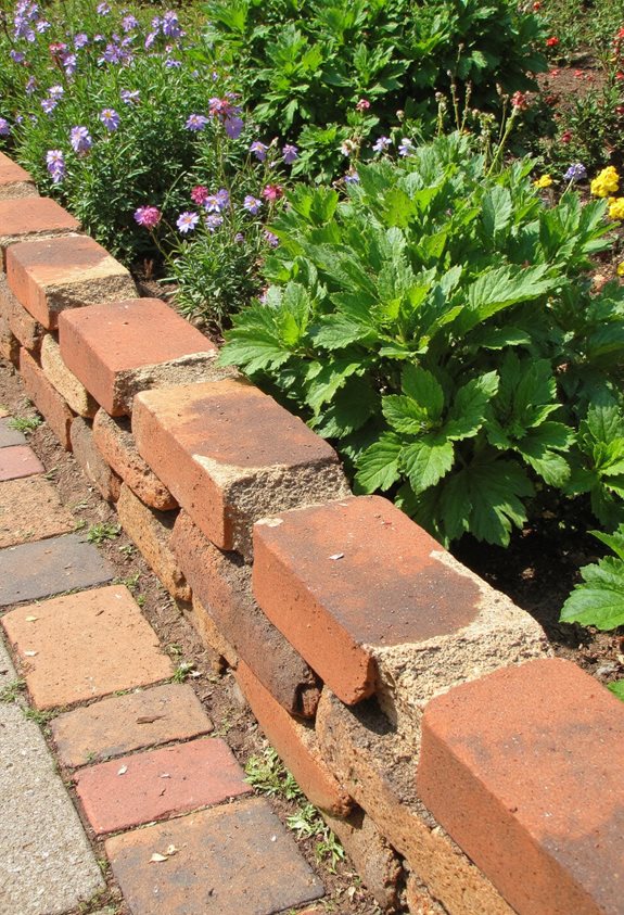 bordure de jardin en briques superposées