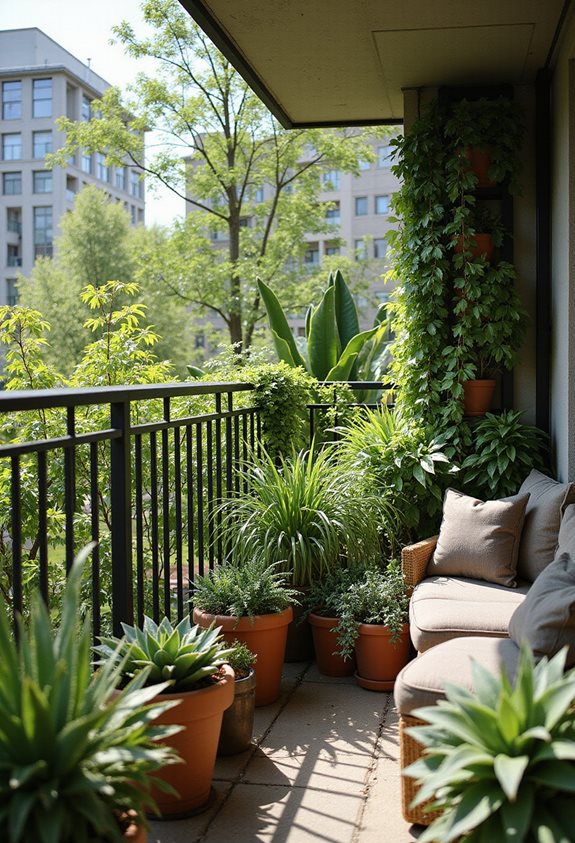 jardin de balcon à faible entretien