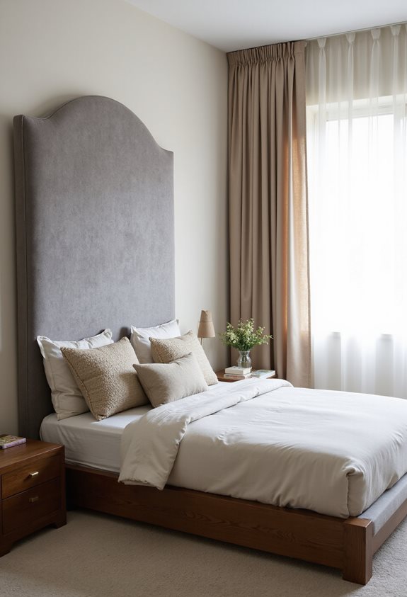 tête de lit en velours gris texturé luxueux