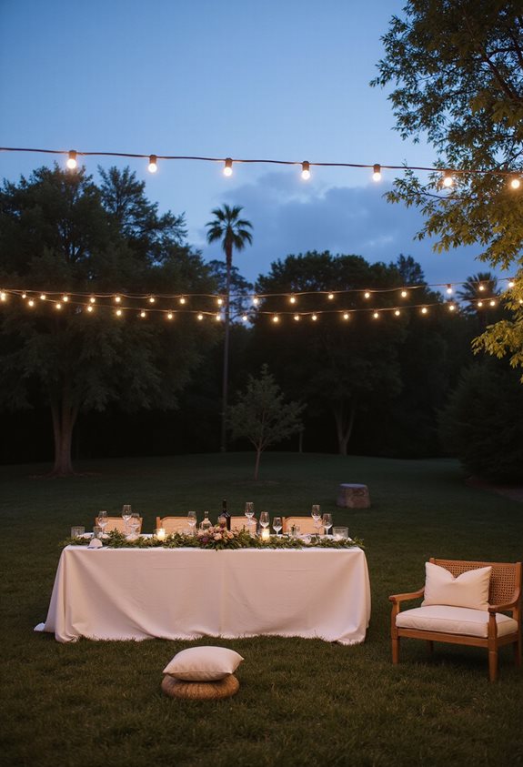 ambiance magique de baby shower en plein air