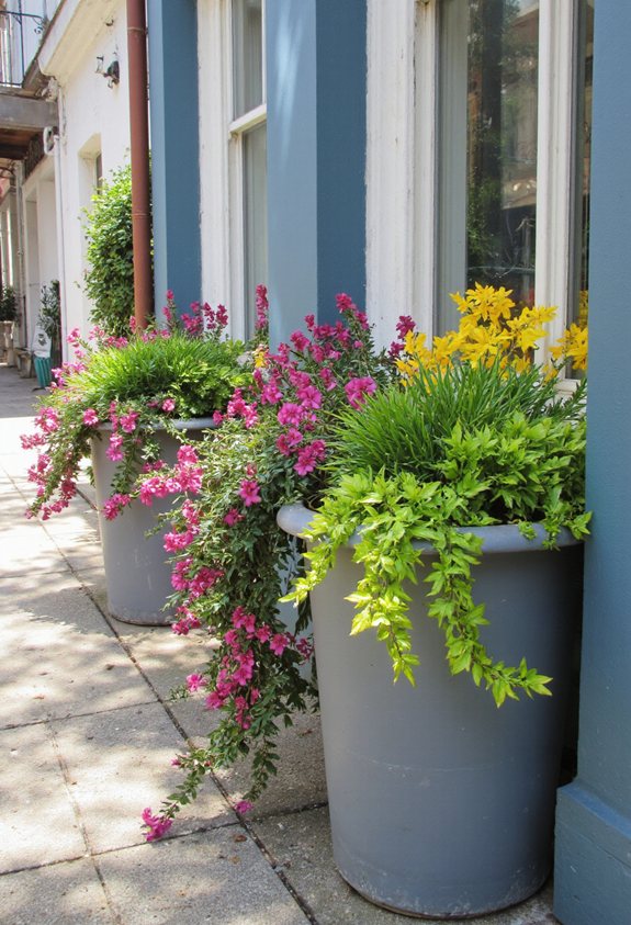 associer des pots de jardin à la façade