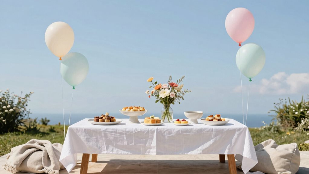 idées minimales pour une baby shower en plein air