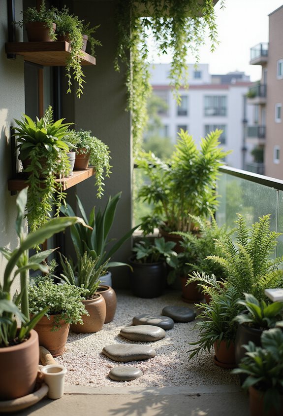 balcon minimaliste jardin zen