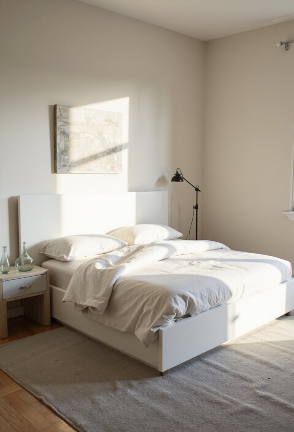 lit plateforme minimaliste blanc