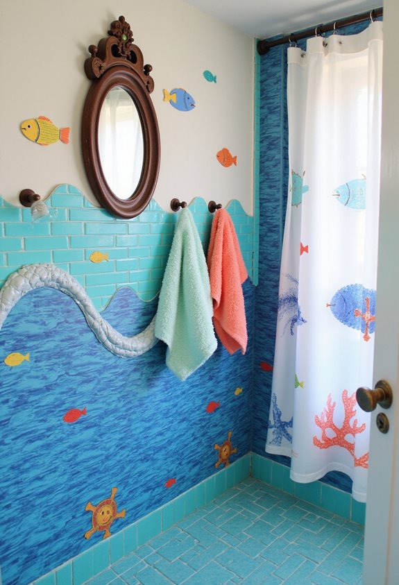 aventure de salle de bain sur le thème de l'océan