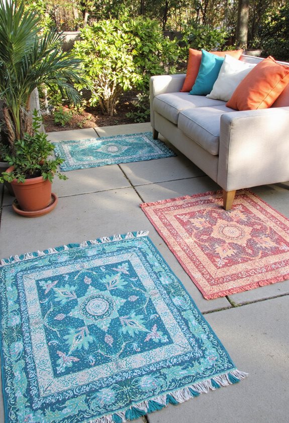 les tapis d'extérieur adoucissent le béton