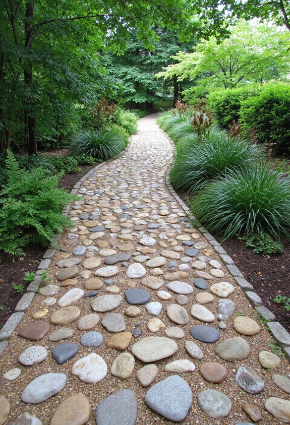 design de chemin de jardin en galets