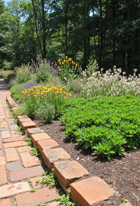bords de jardin en briques récupérées