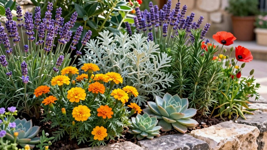 parterre de fleurs méditerranéen résilient