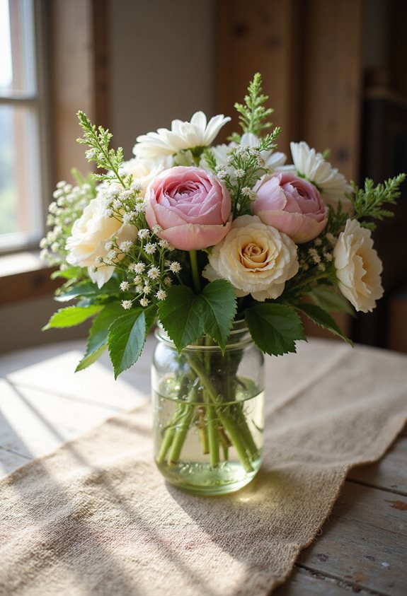 charme rustique avec des bocaux