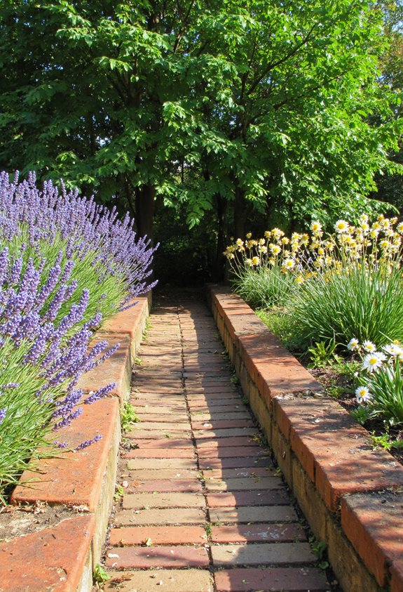 bordure en brique de jardin rustique