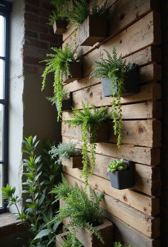 mur de jardin en bois récupéré rustique