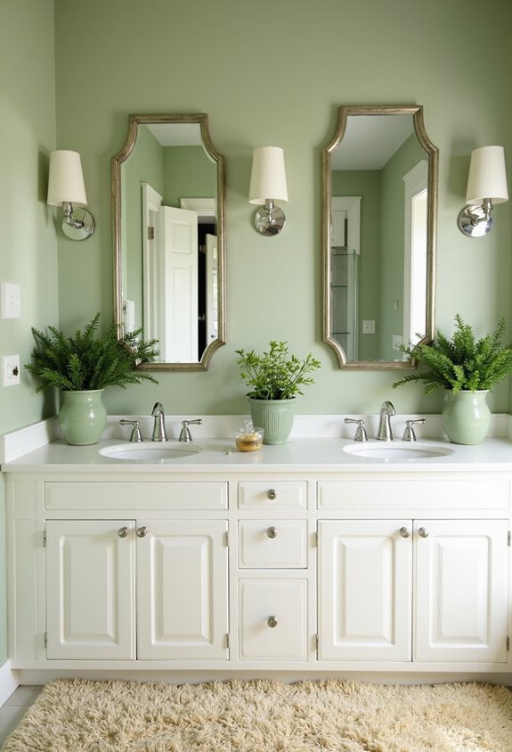 miroir vert sauge élégance