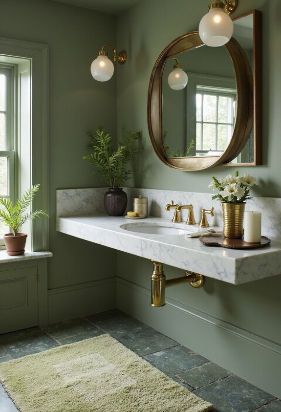 vert sauge avec des accents contrastants