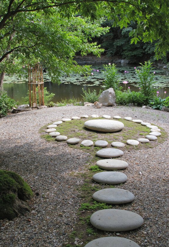 coin de méditation de jardin serein