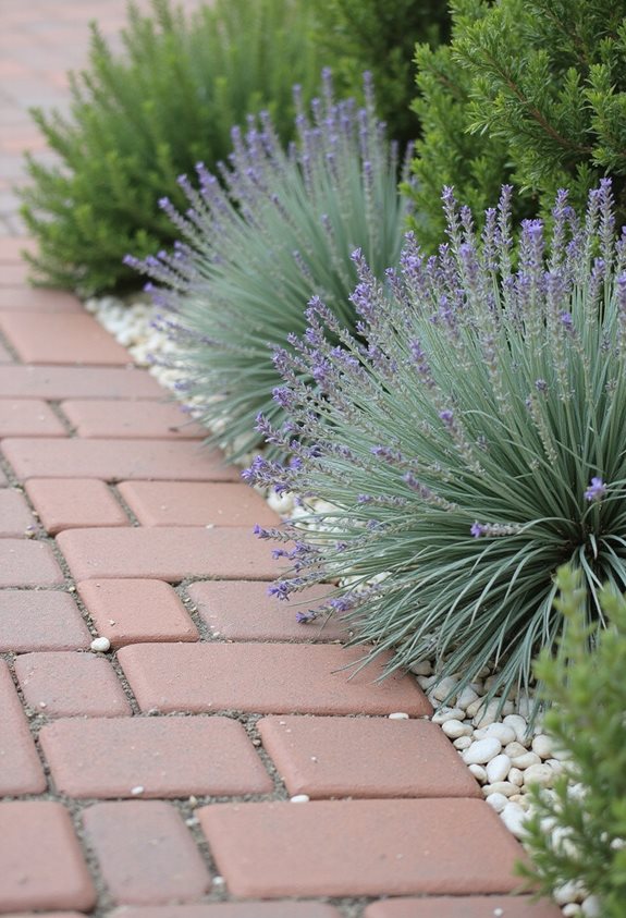 lignes de jardin en briques simples
