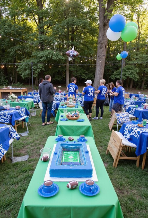 célébration de baby shower sur le thème du sport